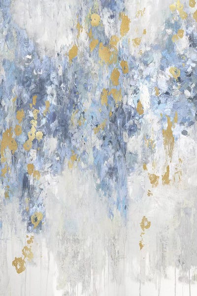 Cascade Blue with Gold Canvas Art Print